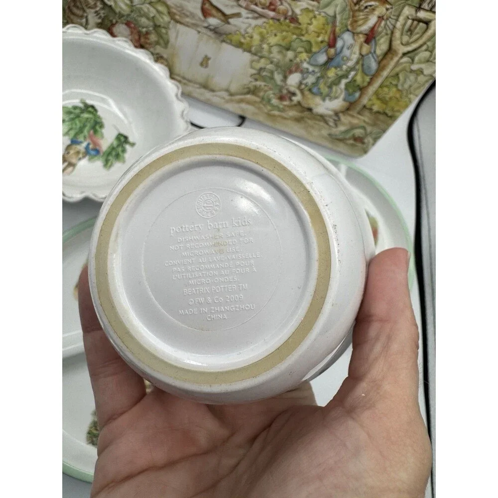Pottery Barn Kids Beatrix Potter Peter Rabbit Plates Bowls Placemat Lot